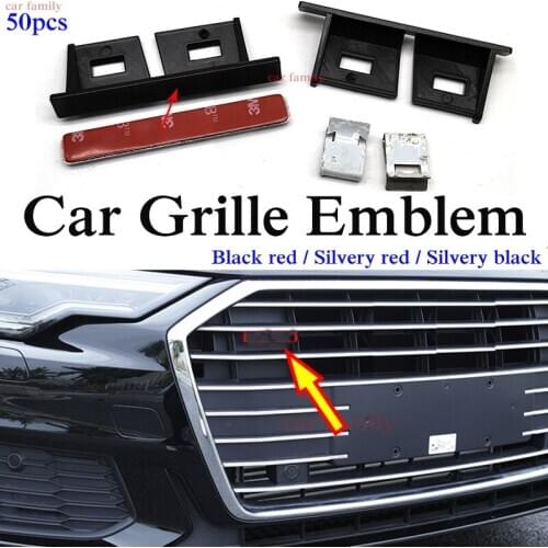 HOT 50pcs 3D Metal ABS Auto Front Hood Grille Badge Emblem for A1 A2 A3 A4 A5 A6 A7 A8 Q1 Q3 Q5 Q7 TT R8 Car Accessories