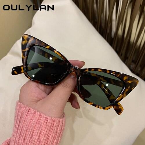 Oulylan Fashion Cat Eye Sunglasses Women Men Vintage Shades Eyewear Trend Small Sun Glasses UV400