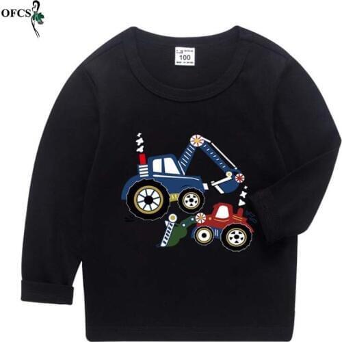 1-10 Years Old T-shirt Kid Boys Cotton Long Sleeve T Shirt Children Baby Girl Cartoon Printed Candy Color Tops Children Clothes
