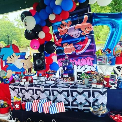 Hot Game FNF Disposable Tableware Set Friday Night Funkin Theme Paper Plate Cups Napkins Banner Boys Birthday Party Decor Suppli