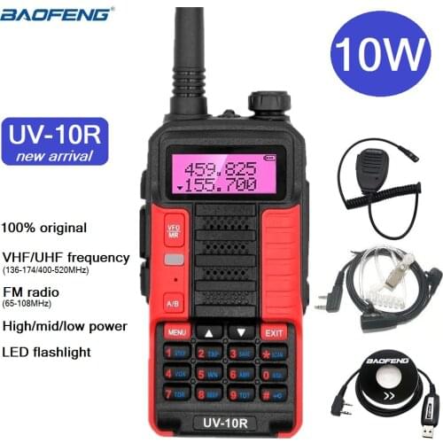 2021 New Baofeng UV-10R Walkie Talkie 10W VHF UHF Amateur Ham CB Radio Station UV-5R Portable Radio Transmitter Hunting UV 10R
