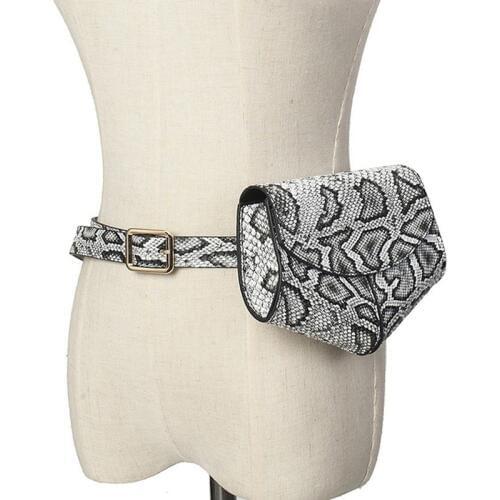 Women Serpentine Fanny Pack for Women Waist Bag Ladies Fashion Waist Belt/Bum Bag Waist Packs 2020 Leather Small Shoulder Bags