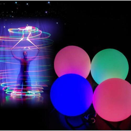 Drop shipping 1 pieces belly dance balls RGB glow LED POI thrown balls for belly dance hand props stage performance accessories