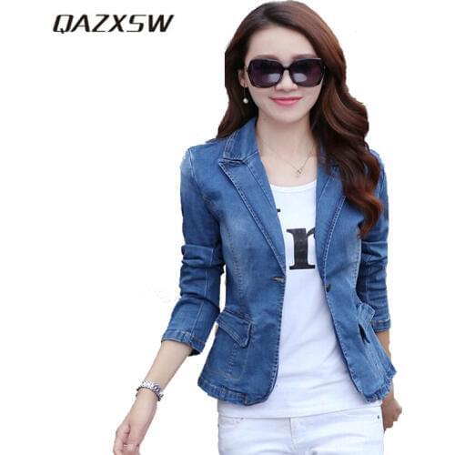 Женские джинсовые пиджаки QAZXSW China At AliExpress