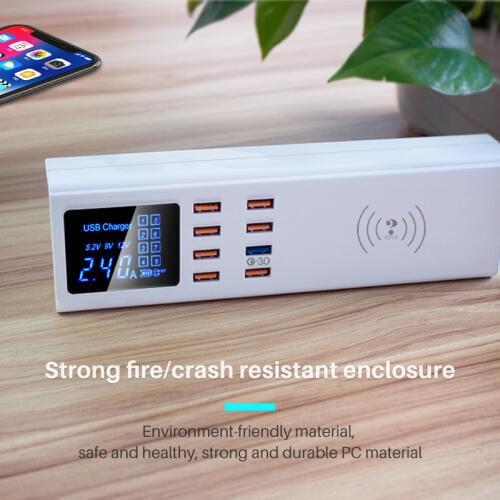 QI Wireless Charger Quick Charge 3.0 Smart USB Type C Charging Station Hub Fast Charger Adapter for Xiaomi Samsung s10 iphone x