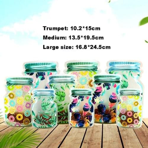 Mason Bottle Fresh-keeping Bag Snack Biscuit Bag Thickened Self-sealing Sealed Bag Large Medium Small Household Packaging Bag