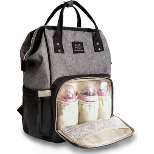 LAND Diaper Bags Solid New Fashion Backpack for Mom Upgrade Stroller Organizer Large Waterproof Mommy Maternity Nappy Bag