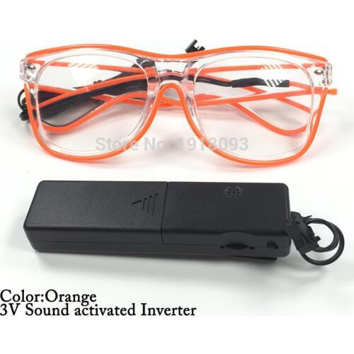 20pieces EL Wire Glow Glasses for Birthday Party Decoration DJ Dance Novelty Lighting Supplies with Voice Controller