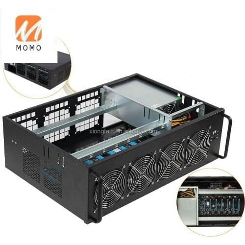 Ethereum 4U Mining Case Rig Barebone System Machine With IC6S 8 GPU Motherboard PSU 1850W 3855U CPU HDD RAM