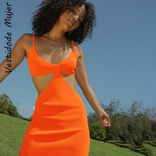 Vestidos Mujer 2021 Women Strap Hollow Out Sexy Mini Party Bodycon Dress Ladies V Neck Backless Night Club Cut Out Wrap Dresses