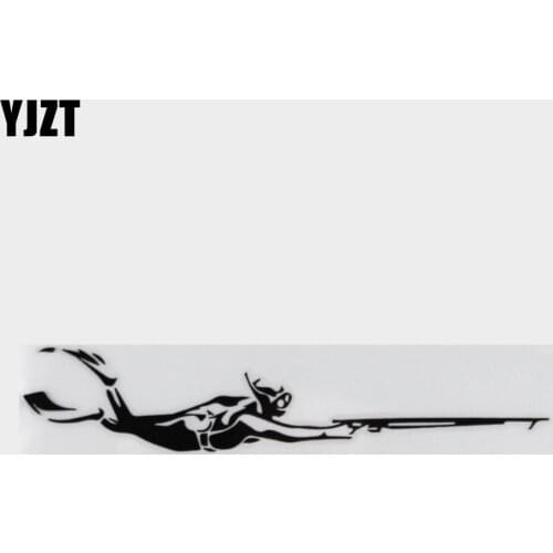 YJZT 3CM*14.9CM Brave Diving Adventure Decal Car And Motorcycle Personality Stickers Fashion Decals Black/Silver C30-0541
