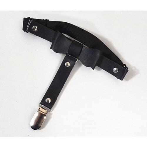 Fashion Sexy Goth Rock Faux leather Bow leg garters belts women Adjustable Metal Heart Punk Rivet garter belt Thigh sock garter