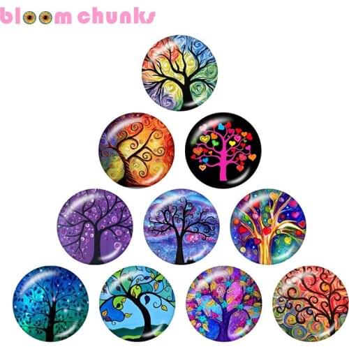 Tree of life 10pcs mixed 12mm/18mm/20mm/25mm Round photo glass cabochon demo flat back Making findings A4813