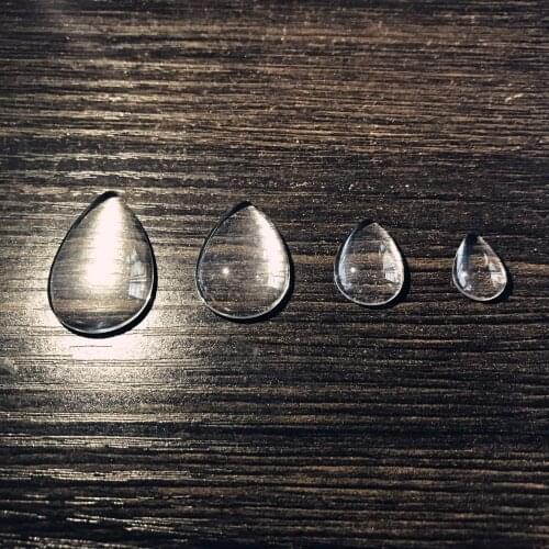 100 Water droplets flat / sequins transparent sapphire glass patch DIY jewelry accessories base bracket