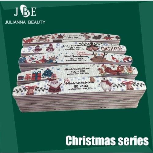 3/5/10Pcs 100/180/240 Grit Christmas Nail File Multi Grit Nail Buffer Block Nail Art Sanding Buffing Sandpaper Nail Washable