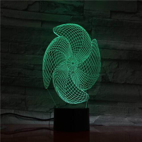 3D LED Night Lights Windmill Luminaria LED Night Lamp Remote Control Decorative Lighting Atmosphere Lamp Kids Gift 1315
