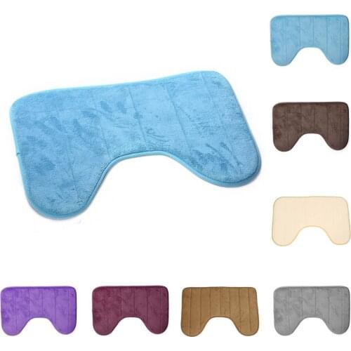 40*60cm U Shaped Bath Mats Anti Slip Home Bathroom Decoration Floor mat suede non-slip Absorption Rug Kitchen Door Floor Mats