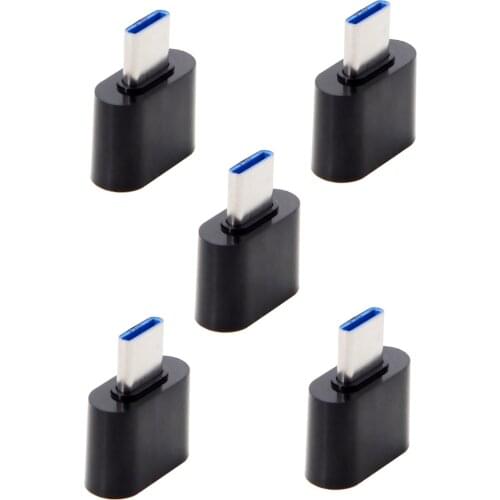 Xiwai 5pcs USB-C Type-C to USB 2.0 OTG Adapter for Laptop & Tablet & Cell Phone USB Cable & Flash Disk & Mouse White Black