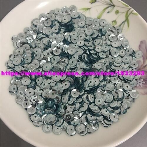 50g(4000pcs) 6mm CUP Slight Blue round loose sequins Paillette sewing Wedding craft good quality Free Shipping