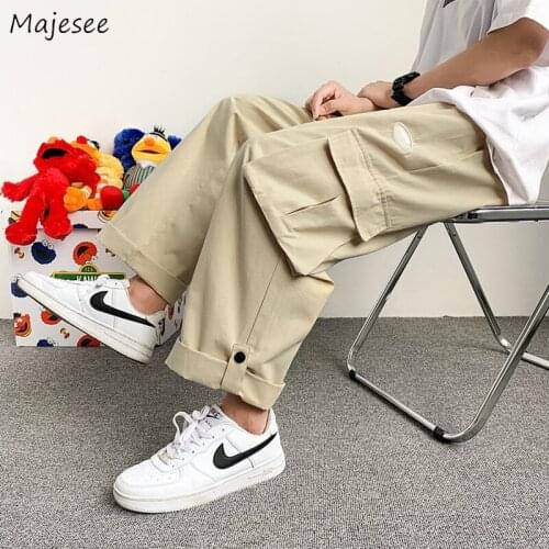 Casual Pants Men Oversize Design Loose Cargo Pant Streetwear Japanese Style Harajuku Retro Hombre Ankle-length Tooling Trousers