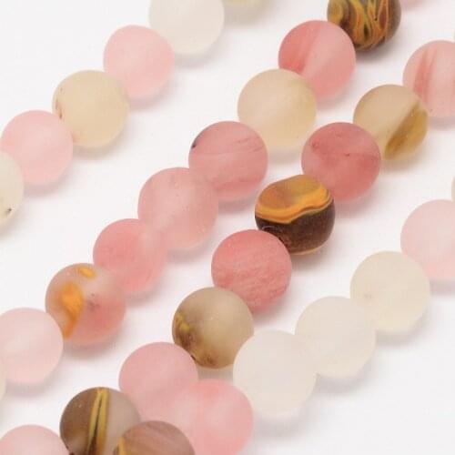 10 Strand Tigerskin Glass Round Frosted Beads 4/6/8/10/12mm For Bracelet Necklace Jewelry Accessories DIY Making Wholesale