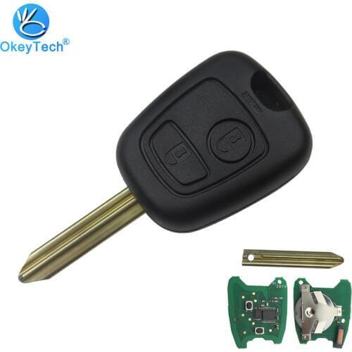 OkeyTech 2 Button 433mhz ID46 Electronic Chip Remote Control Car Key Fob Case For Citroen Saxo Picasso Xsara Berlingo SX9 Blade