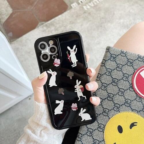 Retro kawaii rabbit doll Bunny travel Japanese Phone Case For iPhone 11 12 Pro Max Xr Xs Max 7 8 Plus 7Plus case Cute Soft Cover