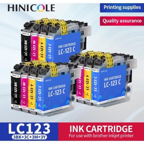 HINICOLE For Brother LC123 Ink Cartridge Compatible For MFC-J4510DW MFC-J4610DW Ink Cartridge LC121 MFC-J4410DW MFC-J4710DW