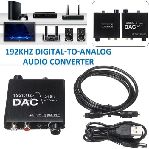 192kHz Digital Optical Coaxial Toslink to Analog Audio Converter Adapter RCA L/R High Quality Toslink to Analog Stereo Convertor