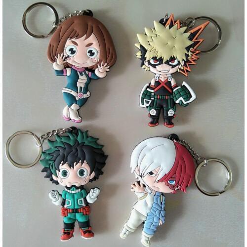 Anime My Hero Academia Action Figure Rubber Keychain IZUKU MIDORIYA DEKU Bakugou Katsuki Shigaraki Tomura Children Gift Toy