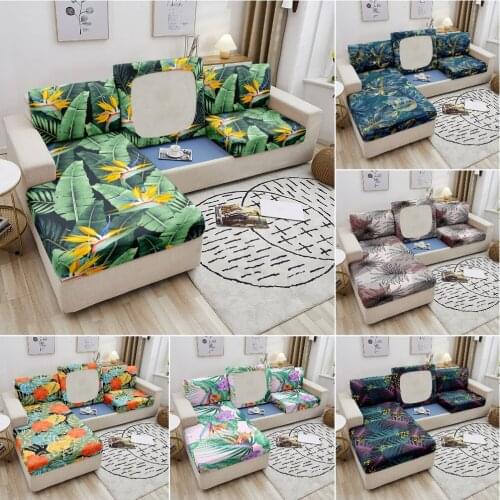 Tropical Leaves Elastic Sofa Seat Covers For Living Room Removable Sofa Protector Sofa Cover Couch Seat Cover Slipcover 1-4 Seat