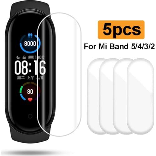 Hydrogel Soft Screen Protectors for Xiaomi Mi Band 5 4 3 2 Protective Film Smart Watch Wristband Xiaomi Miband Cover Accessories