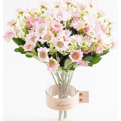 Artificial Flowers Silk Daisy Bouquet Vases for Home Decoration Accessories Wedding Decorative Clearance Christmas Sunflower