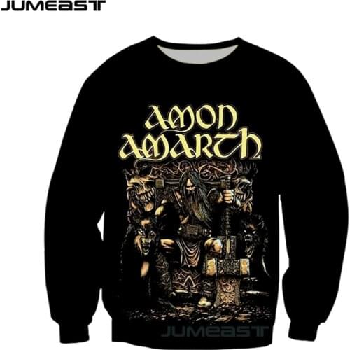 Jumeast Brand Men/Women 3D Printed Sweatshirt Amon Amarth Long Sleeve T Shirt Sport Pullover Spring Tops Tees