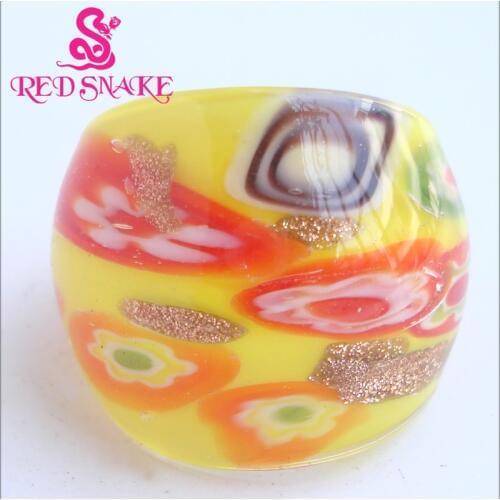 RED SNAKE Brand Fashion Ring Handmade Murano Glass Multifarious Rings RSMG0000#279