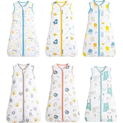 Summer Thin Baby Vest Pajamas Sleeveless Baby Anti-kick Children Sleeping Bag Anti-cold Children Sleeping Bag