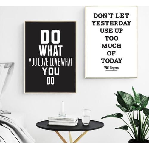Motivational Inspiring Quotes Wall Art Canvas Painting Nordic Posters And Prints Black White Wall Pictures For Living Room Decor