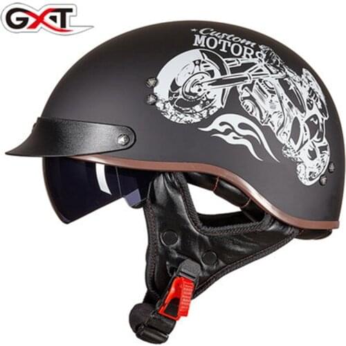 GXT Retro Vintage Motorcycle Helmet Moto Helmet Open Face Scooter Biker Motorbike Racing Riding Helmet With DOT Certification