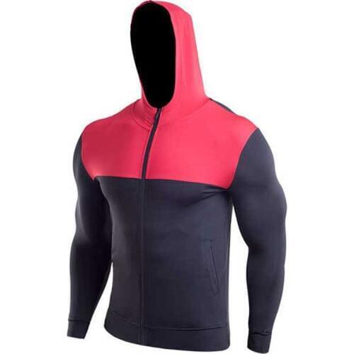 Men Quick Dry Cap Hoodie Sweatshirt Sporting Jersey Compress Fitness Tight Rashgard Shirt Gymming Bodybuilding Runs Jacket M1834