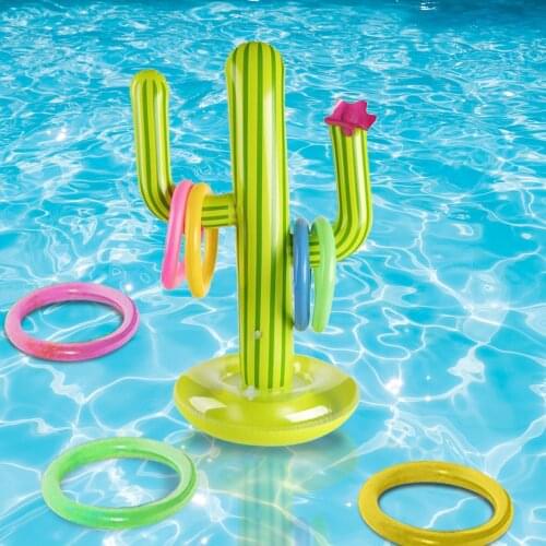 Inflatable Kids Game PVC Beach Equipment Cactus Ring Kids Swimming Entertainment Accessories 1Set Pool Inflatable Ring