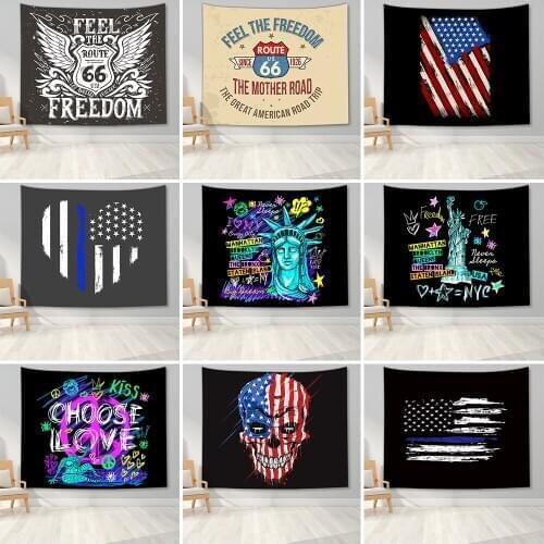 American Tapestry Psychedelic Print Tapestry Hippie Wall Hanging Tapestry New York American Flag Route 66 Tapestry Home Decor