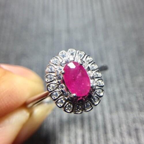 Real ruby ring Free shipping Natural real ruby 925 sterling silver Finger rings