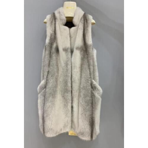 The new 2019 womens natural real mink fur vest coat