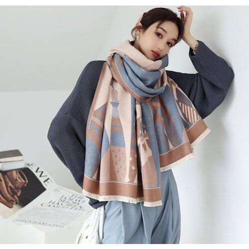 2021 New Arrival Warm Scarf Women Winter Double-sided Cashmere Thickened Air Conditioning Shawl Student Scarf Shawl