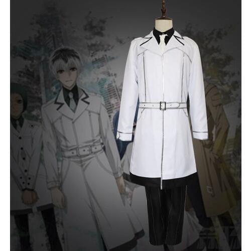 New Arrival Anime Tokyo Ghoul:re Cosplay Costume Sasaki Haise Uniforms Kaneki Ken Suits Coat+Shirt+Tie+Pants+Belt Wig Shoes Boot