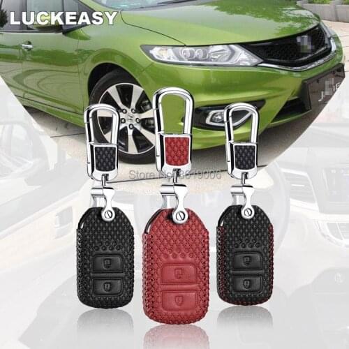 LUCKEASY For Honda JADE 13-17 Brand New High Quality leather Smart Remote key Case Cover Holder