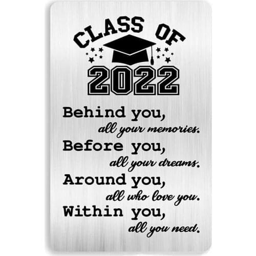 Class of 2021 Graduation Gift,Inspirational Engraved Metal Wallet Card Inserts for Birthday Graduation Christmas Gift DIY Custom