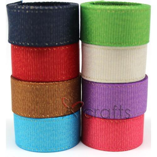 PPCrafts 3 6 9 16 22 38MM Double Gold Purl Grosgrain Ribbon Handmade Wedding DIY Crafts Tape U Pick Color Free Shipping