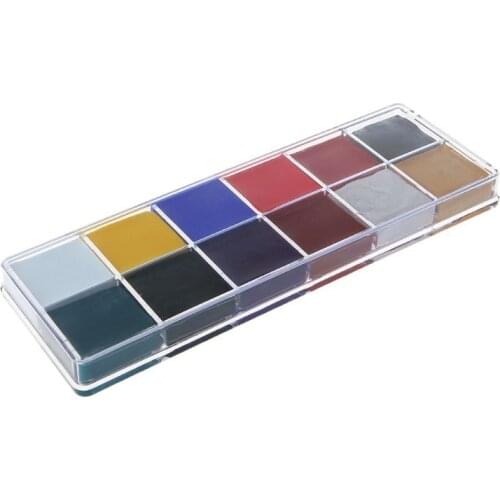 Professional Face Body 12 Colors Oil Painting Paint Pigment for Beauty Kit Makeup Cosmetic Supplies 53CF