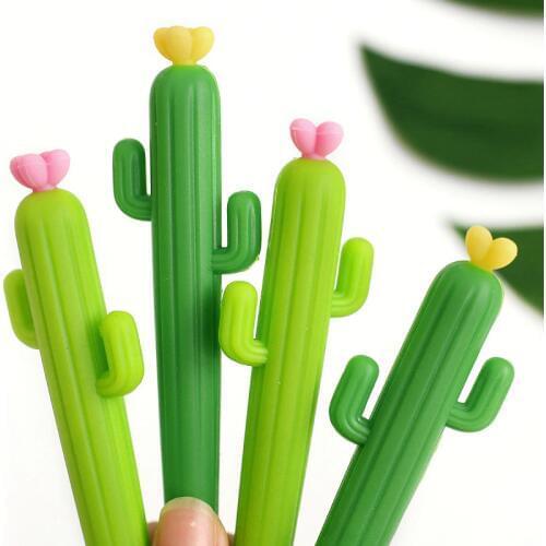2PCS The Creative Signature Pen of the Cactus Neutral Pen Office Stationery Rubber Lovely Student Handwriting